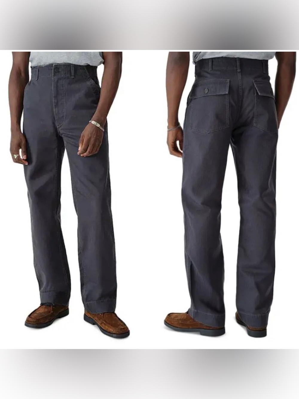 Buck Mason Men's Dark Gray Workwear Chinos